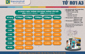 bảng giá in tờ rơi