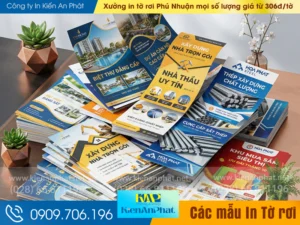 Xưởng in tờ rơi Phú Nhuận mọi số lượng giá từ 306đ/tờ