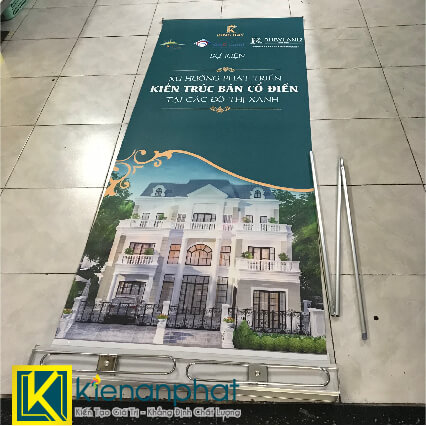 đặt in standee cuốn giá rẻ tại tphcm